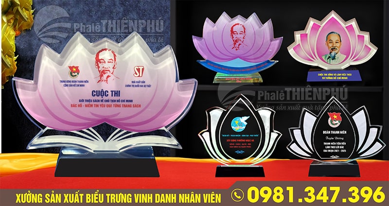 biểu trưng pha lê hình cánh sen