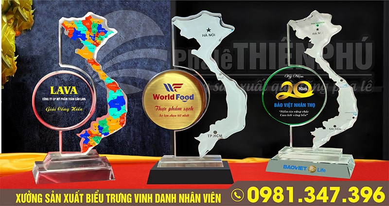 biểu trưng pha lê hình bản đồ việt nam