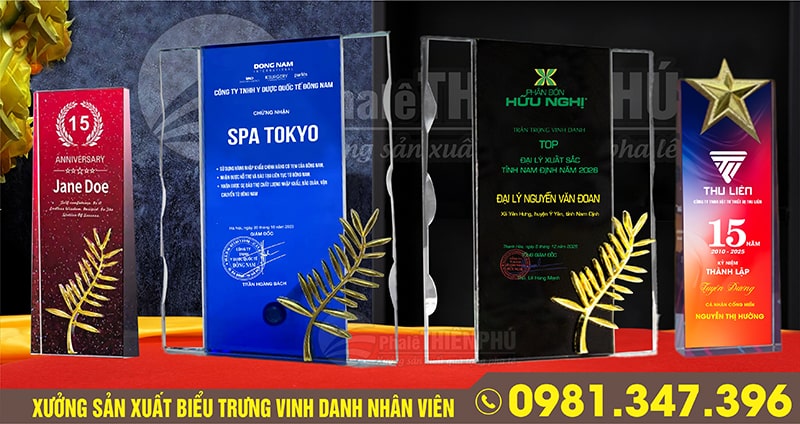 biểu trưng vinh danh nhân viên cuối năm 01