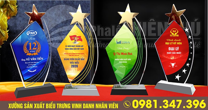biểu trưng vinh danh nhân viên cuối năm 04
