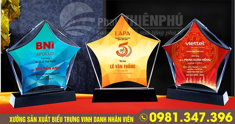 biểu trưng vinh danh nhân viên cuối năm 05