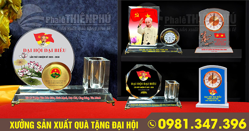 quà tặng pha lê đại hội đại biểu