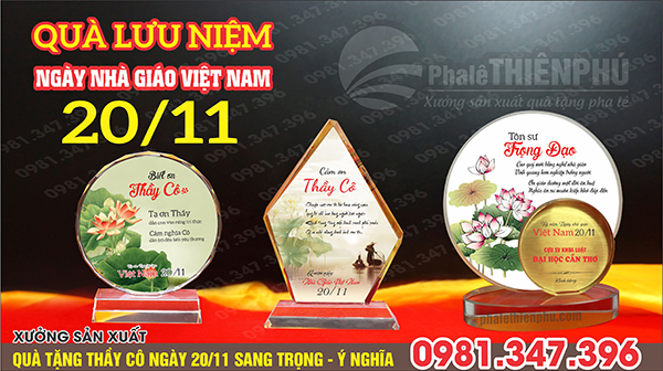 quà tặng lưu niệm thầy cô ngày 20/11 mẫu cơ bản 