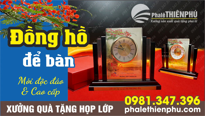 Đồng hồ pha lê để bàn 