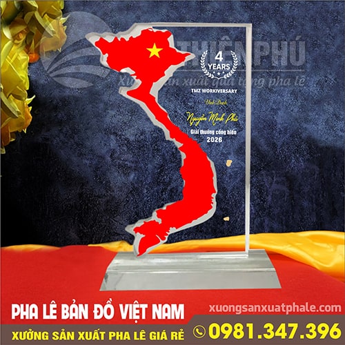 quà tặng pha lê hình bản đồ việt nam